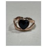 Vintage Onyx Heart Ring