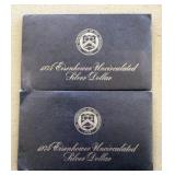 Two 1974 Eisenhower Silver Dollars