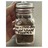 Jar of Wheat Pennies