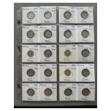 Twenty 1939 Mercury Silver Dimes