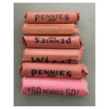 6 Rolls of Wheat Pennies