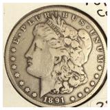 1891 Silver Carson City Morgan Dollar