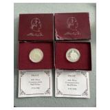 2 Commemorative Silver Half Dollars