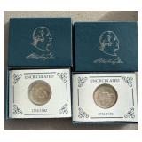 2 Commemorative Washington Silver Halves