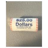 $25 Roll of Presidential Dollars