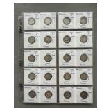 Twenty 1941 Mercury Silver Dimes