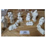 Vintage Gold Trim Porcelain Nativity Set
