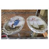 Vintage Lefton 3D Pinky & Blue Boy Plaques