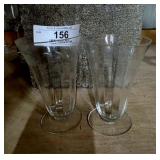 Etched Crystal Parfait Glasses