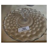 Fostoria American Clear Cube Glass Handled Tray
