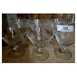 6 Etched Crystal Stem Sherberts