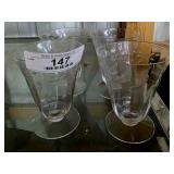 4 Tiffin Franciscan Crystal Footed Tumblers