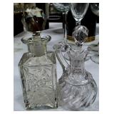 Vintage Crystal Cruets with Stoppers