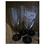 4 Crystyal D' Arques Durand Champagne Flutes