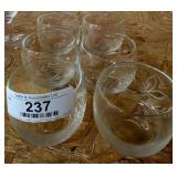 6 Wheat Pattern Cordial Glasses