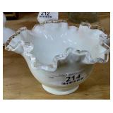 Fenton Silver Crest Ruffled Candy Dish
