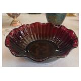 Ruby Red Anchor Hocking Berry Bowl