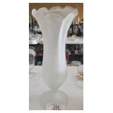 Vintage White Frosted Bud Vase