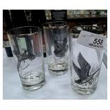 3 Federal Glass Sportsman High Ball Glasses
