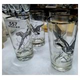4 Federal Glass Sportsman High Ball Glasses