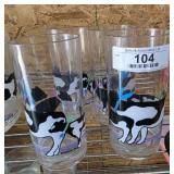 4 Vintage Libby Happy Cows Hi-Ball Glasses