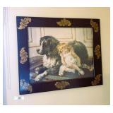 Framed Dog with Toddler Print