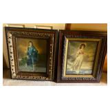 2 Ornate Framed Pinkie & Blue Boy Pictures
