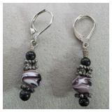 Lever Back Vintage Art Glass Earrings