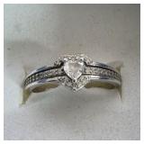 Sterling Silver White Sapphire Heart Ring