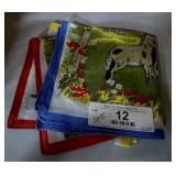 Three Children's Vintage Farm Scene Hankies
