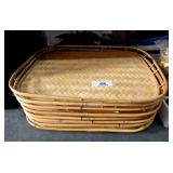 8 Vintage Bamboo Trays