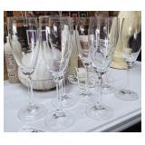 7 Crystal Stem Champagne Party Flutes