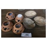 Coconut Cups & Clay Candleholders