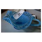 Fenton Blue Opalescent Hobnail Glass Candy Dish