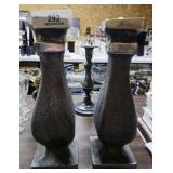 Large Silver Tone Metal Candleholders