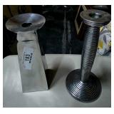 Large Silver Toned Candleholders