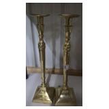 Tall Solid Brass Candleholders