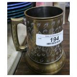 Solid Brass Stamped Stein