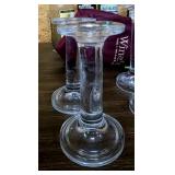 Set of Heavy Glass Candleholders
