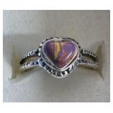 Purple Turquoise Heart Ring