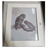 Framed Letterpressed Owl
