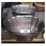 2 Heavy Brass Planters