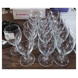 16 Piece Clear Stem Goblets