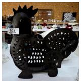 Large Metal Rooster Hanging Lantern
