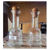 Vintage Decanters & Wooden Stoppers
