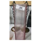 Large Pink Glass Flower Vase