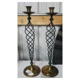 Large Brass & Metal Ornate Candleholders