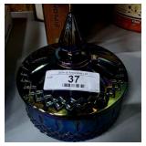 Vintage Indiana Glass Carnival Lidded Candy Dish