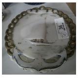 4 Old Milk Glass Plates