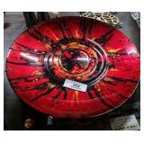 Reverse Painted Art Glass Bowl